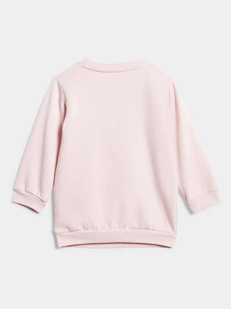 adidas Pink Kids Essentials Allover Print  Sweat Top Legging Set - Image 2 of 8