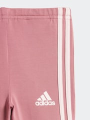 adidas Pink Kids Essentials Allover Print  Sweat Top Legging Set - Image 7 of 8