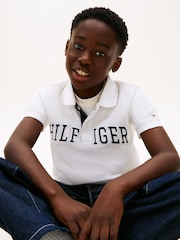 Tommy Hilfiger White Regular Fit Textured Polo Shirt - Image 4 of 5