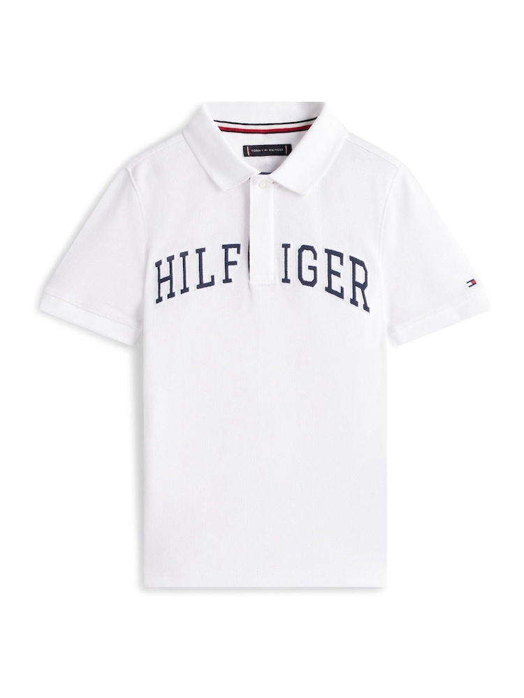 Tommy Hilfiger White Regular Fit Textured Polo Shirt - Image 5 of 5 Tommy Hilfiger White Regular Fit Textured Polo Shirt - Image 5 of 5