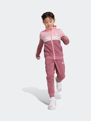 adidas Pink Kids Tiberio 3-Stripes Colorblock Shiny Tracksuit - Image 2 of 8