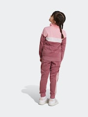 adidas Pink Kids Tiberio 3-Stripes Colorblock Shiny Tracksuit - Image 3 of 8