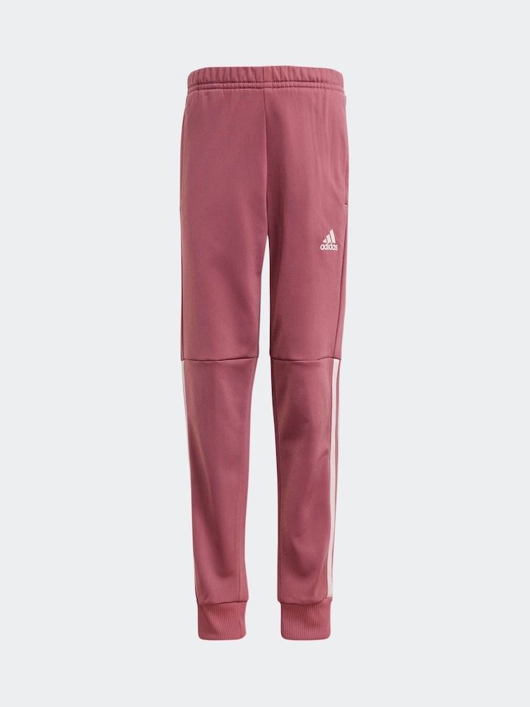 adidas Pink Kids Tiberio 3-Stripes Colorblock Shiny Tracksuit - Image 8 of 8