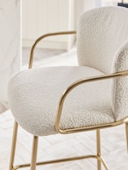 Casual Boucle Oyster Hugh Bar Stool - Image 2 of 9