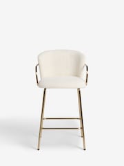 Casual Boucle Oyster Hugh Bar Stool - Image 3 of 9