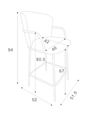 Casual Boucle Oyster Hugh Bar Stool - Image 4 of 9