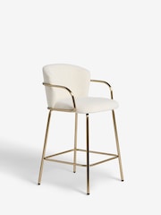 Casual Boucle Oyster Hugh Bar Stool - Image 5 of 9