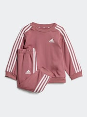 adidas Pink Kids Essentials 3-Stripes Tracksuit - Image 1 of 7