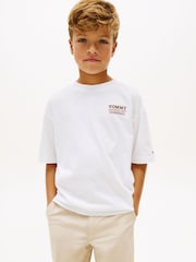 Tommy Hilfiger White Back Graphic Crew Neck T-Shirt - Image 1 of 5