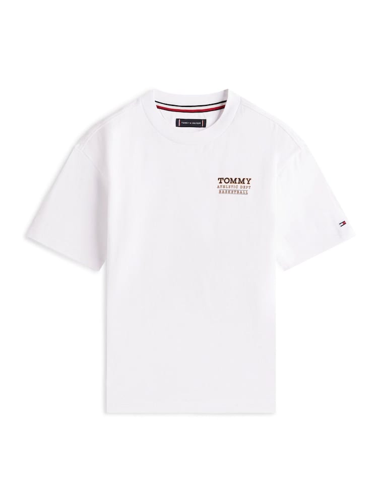 Tommy Hilfiger White Back Graphic Crew Neck T-Shirt - Image 5 of 5 Tommy Hilfiger White Back Graphic Crew Neck T-Shirt - Image 5 of 5