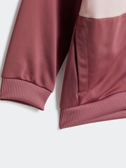 adidas Pink Infants 3-Stripes Colourblock Shiny Tracksuit - Image 7 of 8