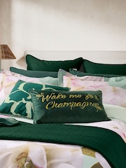 Ted Baker Green Wake Me For Champagne Cushion - Image 1 of 5