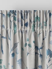 Blue Isla Floral Made To Measure 100% Cotton Curtains - Image 6 of 9