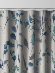 Blue Isla Floral Made To Measure 100% Cotton Curtains - Image 8 of 9