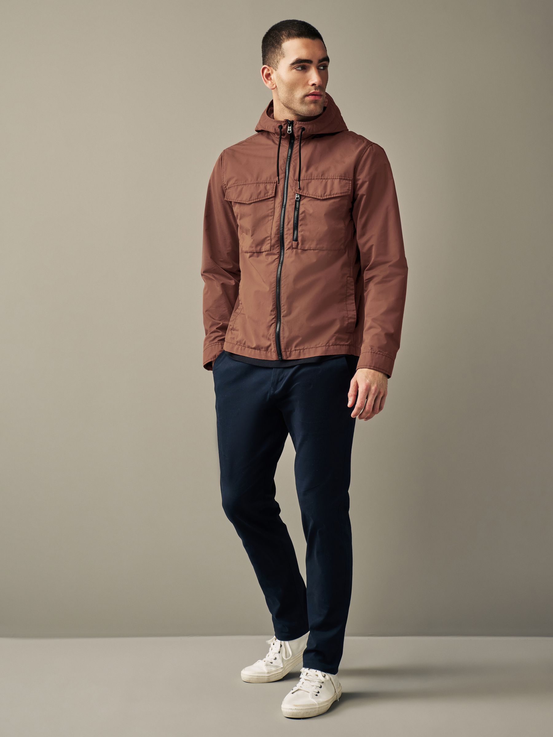 Buy Rust Brown Hooded Utility Shacket from Next Luxembourg