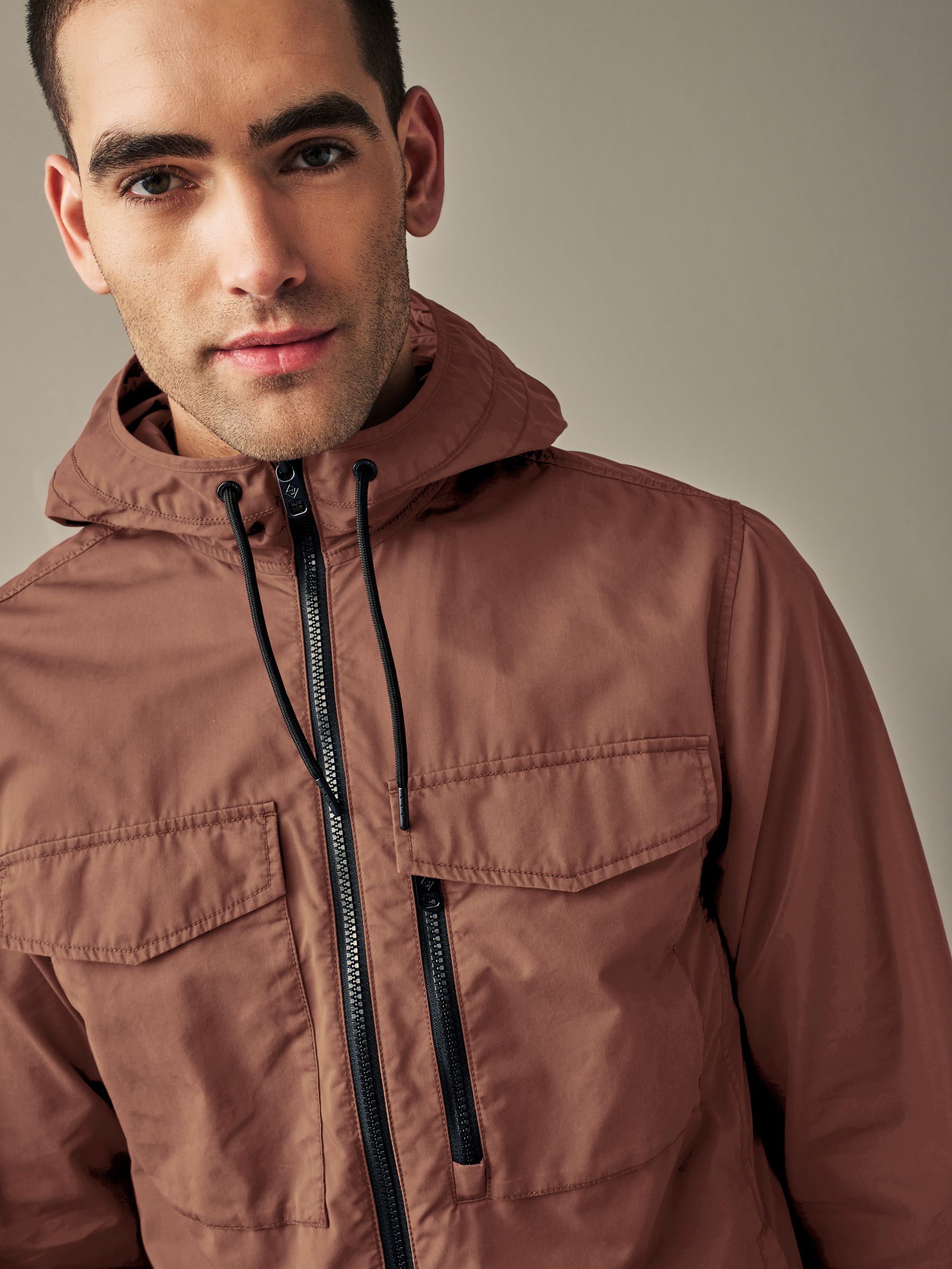 Buy Rust Brown Hooded Utility Shacket from Next Luxembourg
