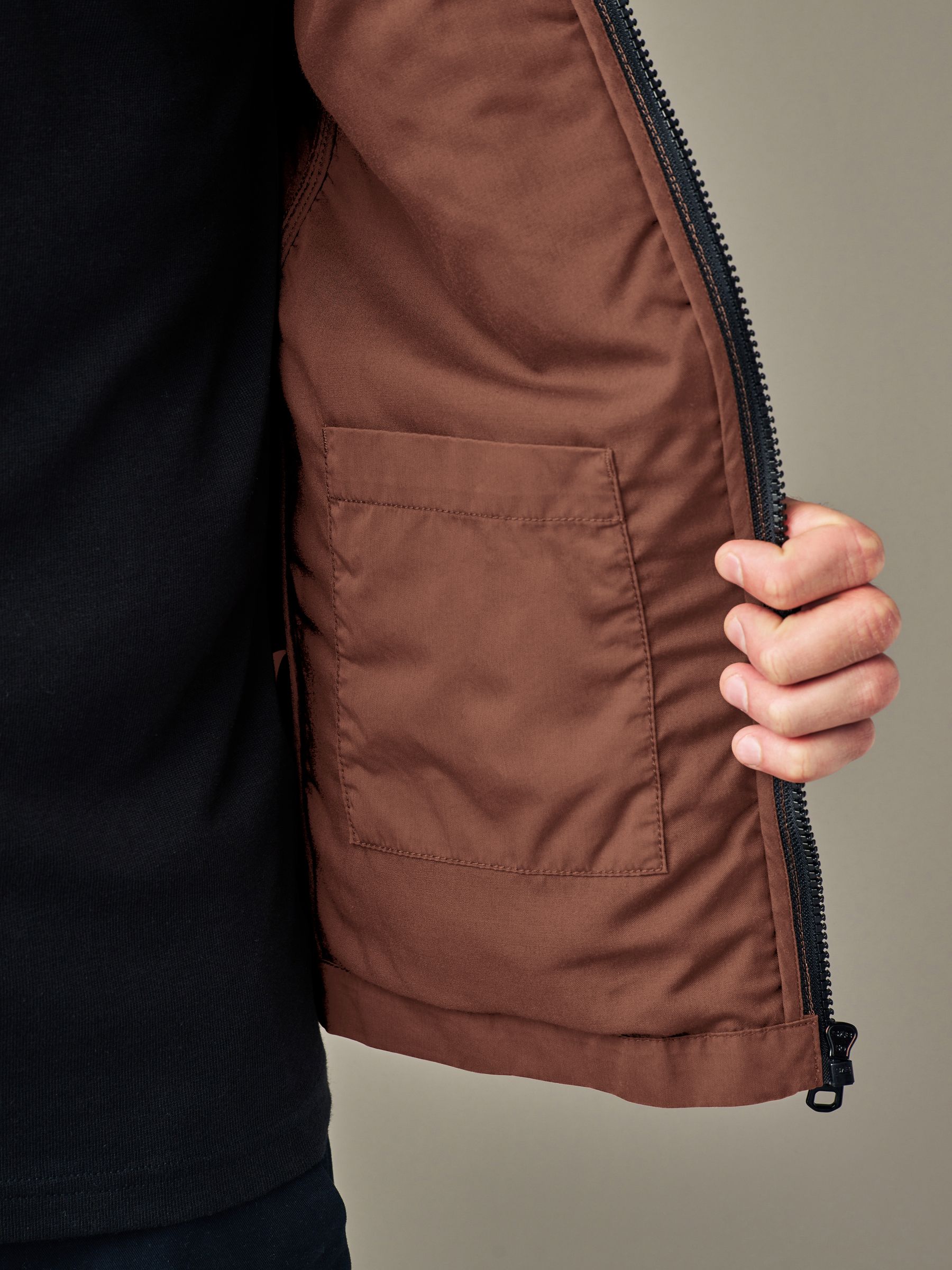 Buy Rust Brown Hooded Utility Shacket from Next Luxembourg