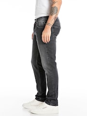 Replay Black Delave Grover Hyperflex Straight Fit Jeans - Image 3 of 3