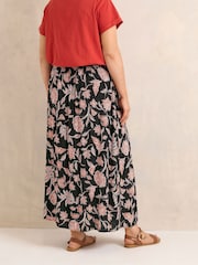 Evans Orange A Line Midi Skirt - Image 3 of 6