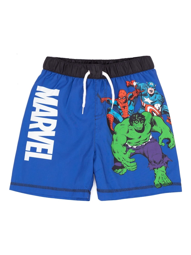 Vanilla Underground Blue Marvel Licencing Boys Swim Shorts - Image 1 of 8