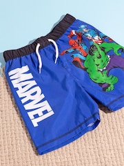 Vanilla Underground Blue Marvel Licencing Boys Swim Shorts - Image 3 of 8