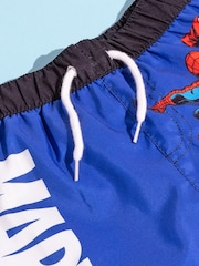 Vanilla Underground Blue Marvel Licencing Boys Swim Shorts - Image 4 of 8