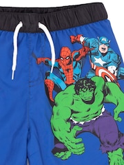 Vanilla Underground Blue Marvel Licencing Boys Swim Shorts - Image 6 of 8