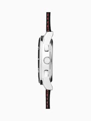Sekonda Mens Midnight 44mm Analogue Black Watch With Silver Case And Leather Upper Strap With Dial - Image 4 of 6
