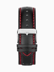 Sekonda Mens Midnight 44mm Analogue Black Watch With Silver Case And Leather Upper Strap With Dial - Image 5 of 6