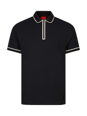 Luke 1977 Black Vesuvius Waffle Polo Shirt - Image 3 of 5