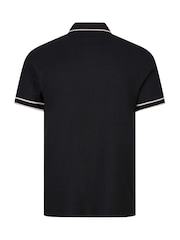 Luke 1977 Black Vesuvius Waffle Polo Shirt - Image 4 of 5