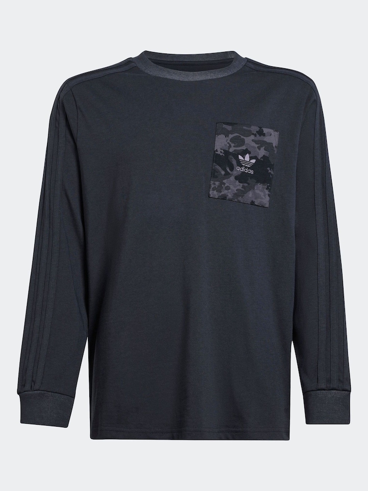 adidas Originals Grey 100% Cotton Long Sleeve T-Shirt - Image 5 of 5