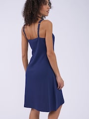 Cyberjammies Blue Ribbed Jersey Strappy Hidden Support Short Nightdress - Image 3 of 4