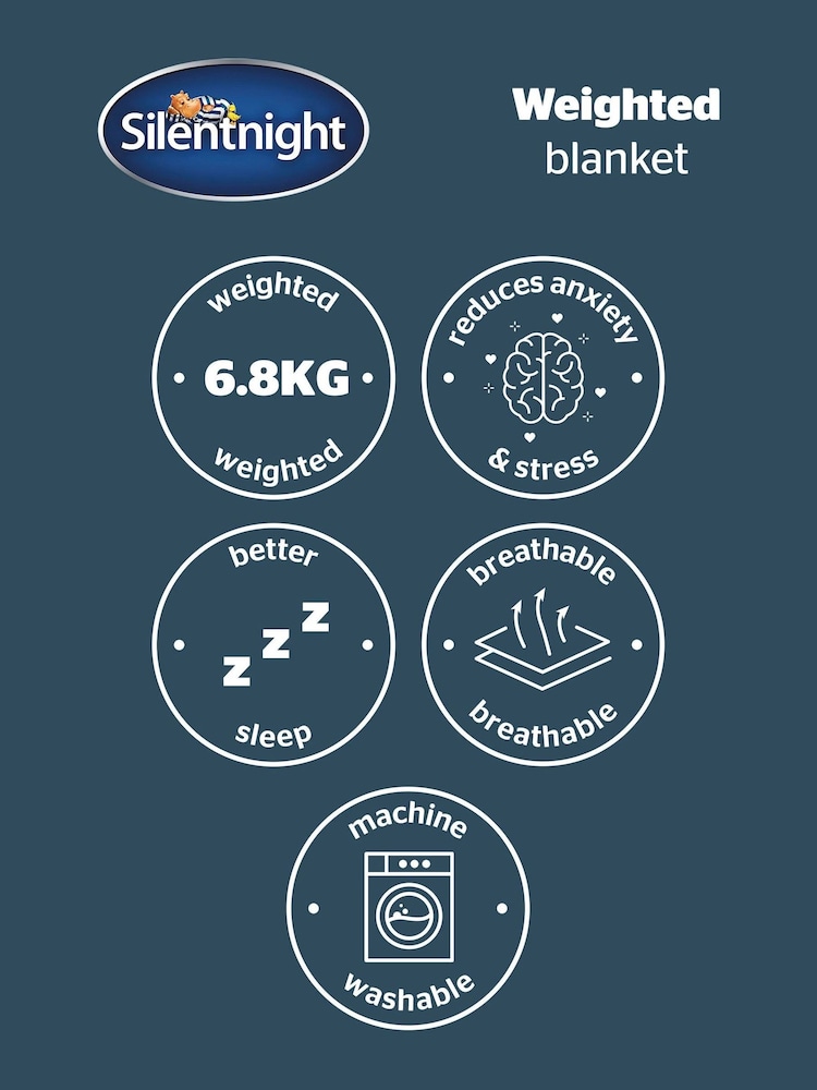 Silentnight Grey Adults 6.8kg Weighted Blanket - Image 8 of 8