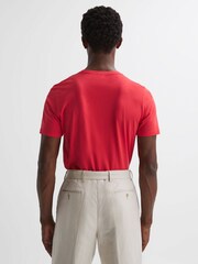 Reiss Grenedine Orange Bless Cotton Crew Neck T-Shirt - Image 5 of 6