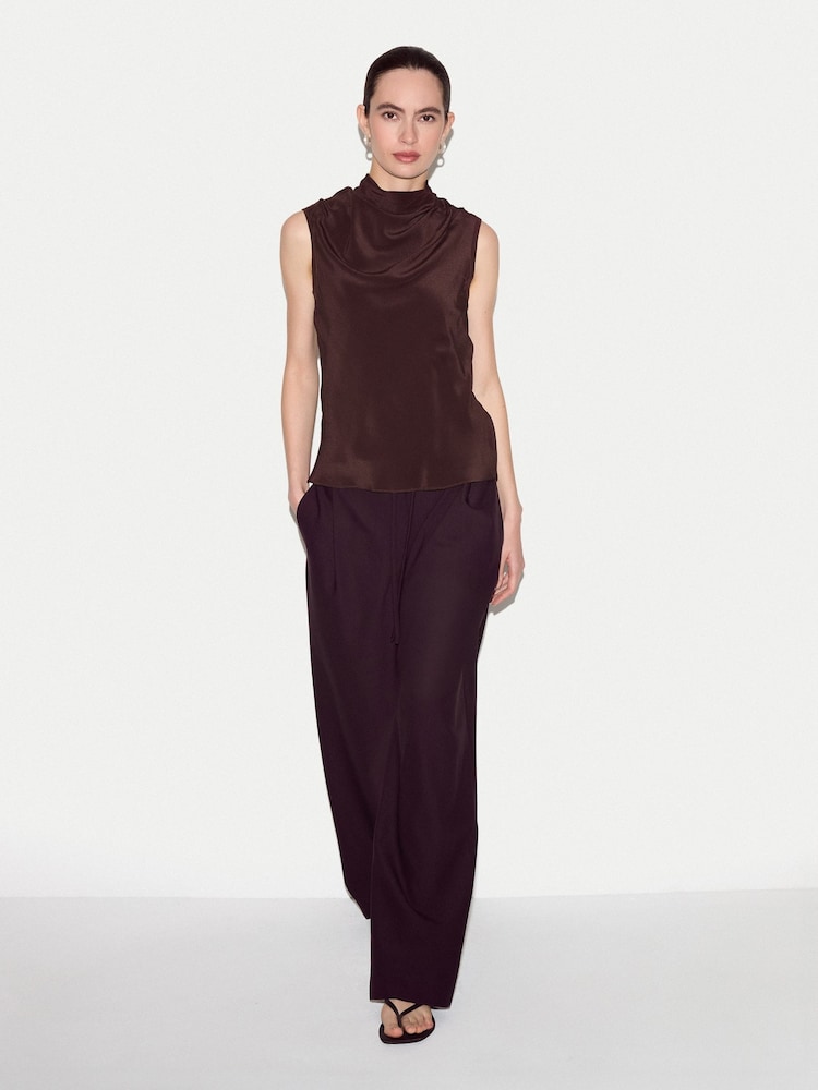 Jigsaw Brown Silk Front Knit Tank - Image 5 of 5 Jigsaw Brown Silk Front Knit Tank - Image 5 of 5