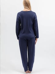 Cyberjammies Blue Slouch Ribbed Jersey Pyjamas Set - Image 2 of 4