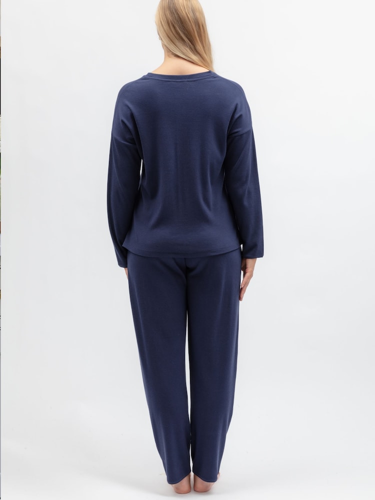 Cyberjammies Blue Slouch Ribbed Jersey Pyjamas Set - Image 2 of 4