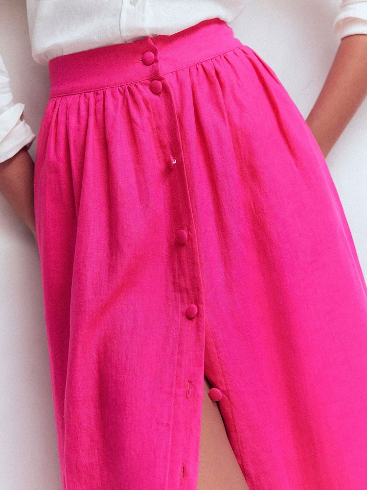 Boden Pink Emma Linen Maxi Skirt - Image 2 of 6 Boden Pink Emma Linen Maxi Skirt - Image 2 of 6
