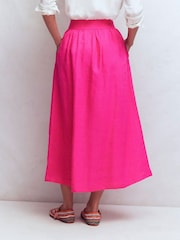Boden Pink Emma Linen Maxi Skirt - Image 3 of 6