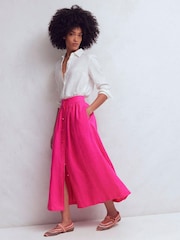 Boden Pink Emma Linen Maxi Skirt - Image 4 of 6