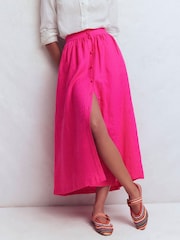 Boden Pink Emma Linen Maxi Skirt - Image 5 of 6