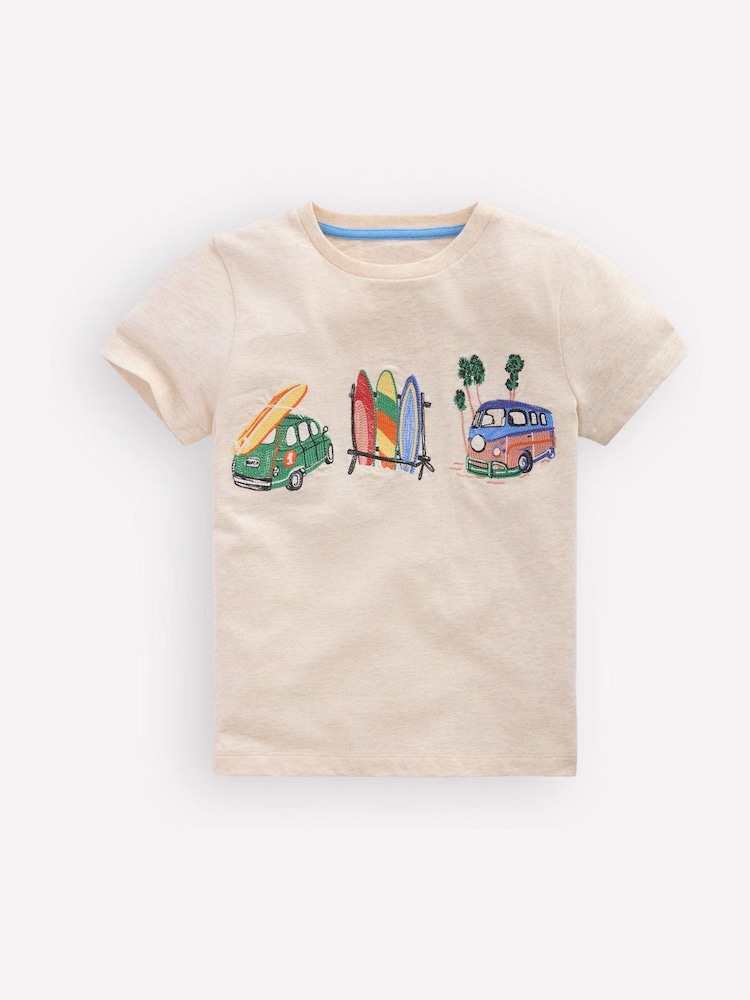 Boden Natural Linear Stitch T-Shirt - Image 2 of 4 Boden Natural Linear Stitch T-Shirt - Image 2 of 4