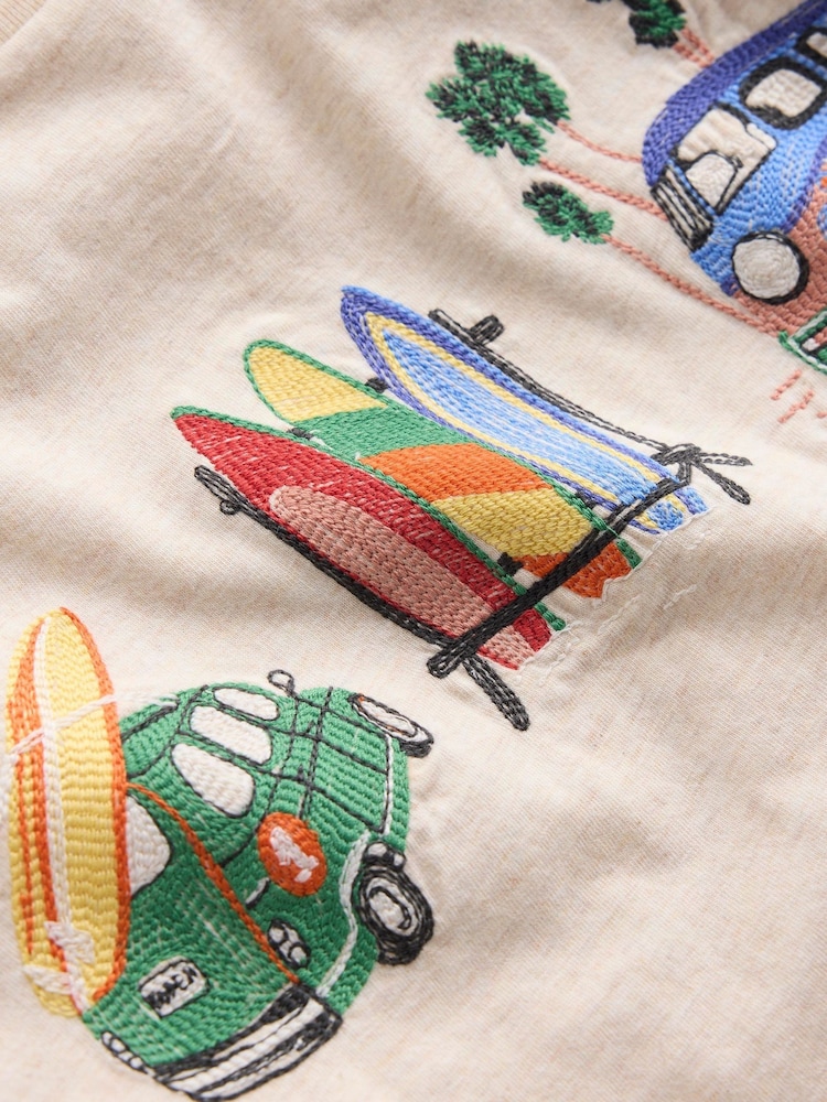 Boden Natural Linear Stitch T-Shirt - Image 4 of 4 Boden Natural Linear Stitch T-Shirt - Image 4 of 4