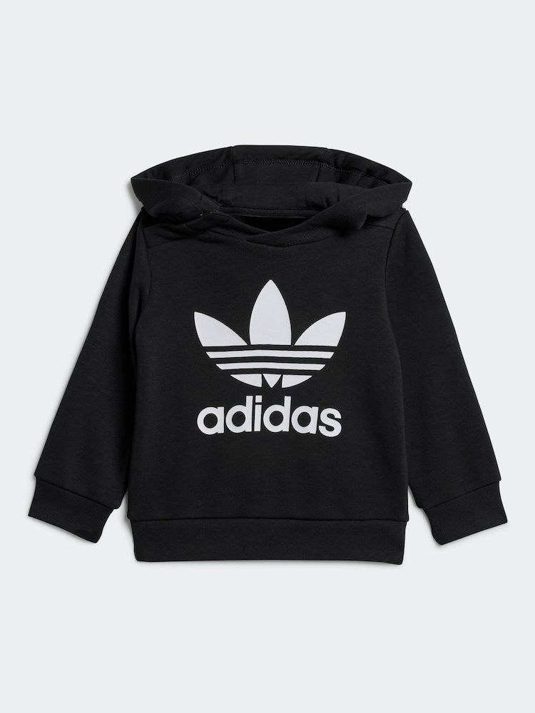 Czarny - adidas Originals Infants Adicolor Hoodie and Joggers Set - Image 3 of 7