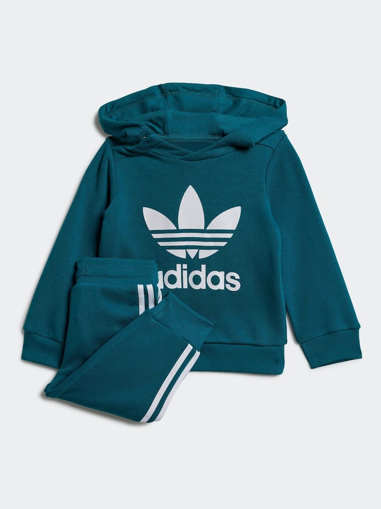 adidas Originals Green Kids Adicolor Hoodie Set - Image 2 of 8