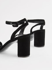 Black Forever Comfort® Pearl Trim Block Heel Sandals - Image 4 of 5