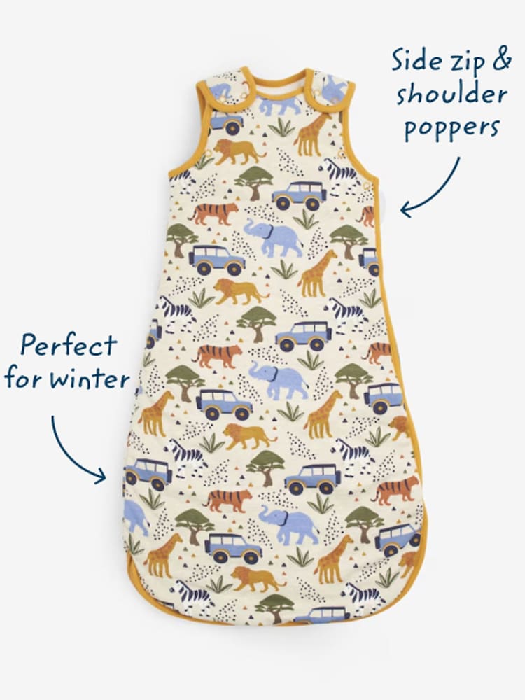 JoJo Maman Bébé Oatmeal Safari 2.5 Tog Sleeping Bag - Image 2 of 2