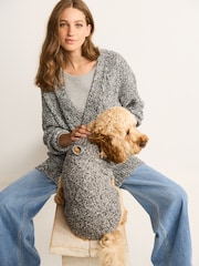 Charcoal Grey Cable Stitch Dog Jumper - Image 1 of 9