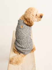 Charcoal Grey Cable Stitch Dog Jumper - Image 4 of 9